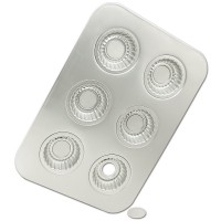 Fat Daddio's 6 Cavity Fluted Tart Pan with Removable Bottoms