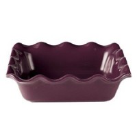 Emile Henry Ruffled Square Baker, Fig, 9.5" x 9.5" 