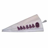 Fat Daddio's Pastry Set, 6-Piece Tubes, Coupler, and Silicone Bag