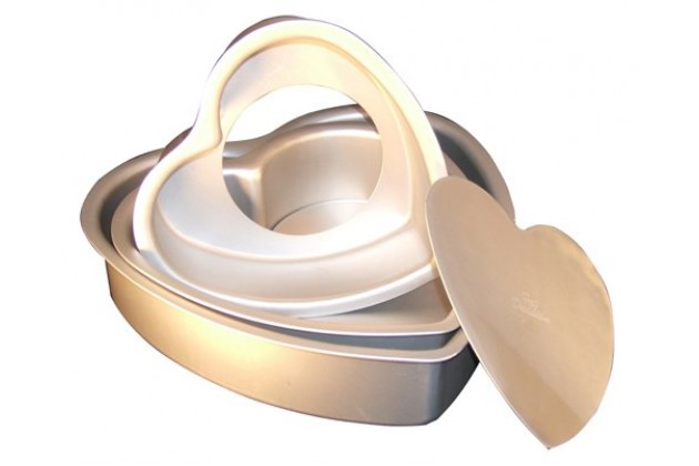 Fat Daddio's Anodized Aluminum Heart Cake Pan 3 Inch